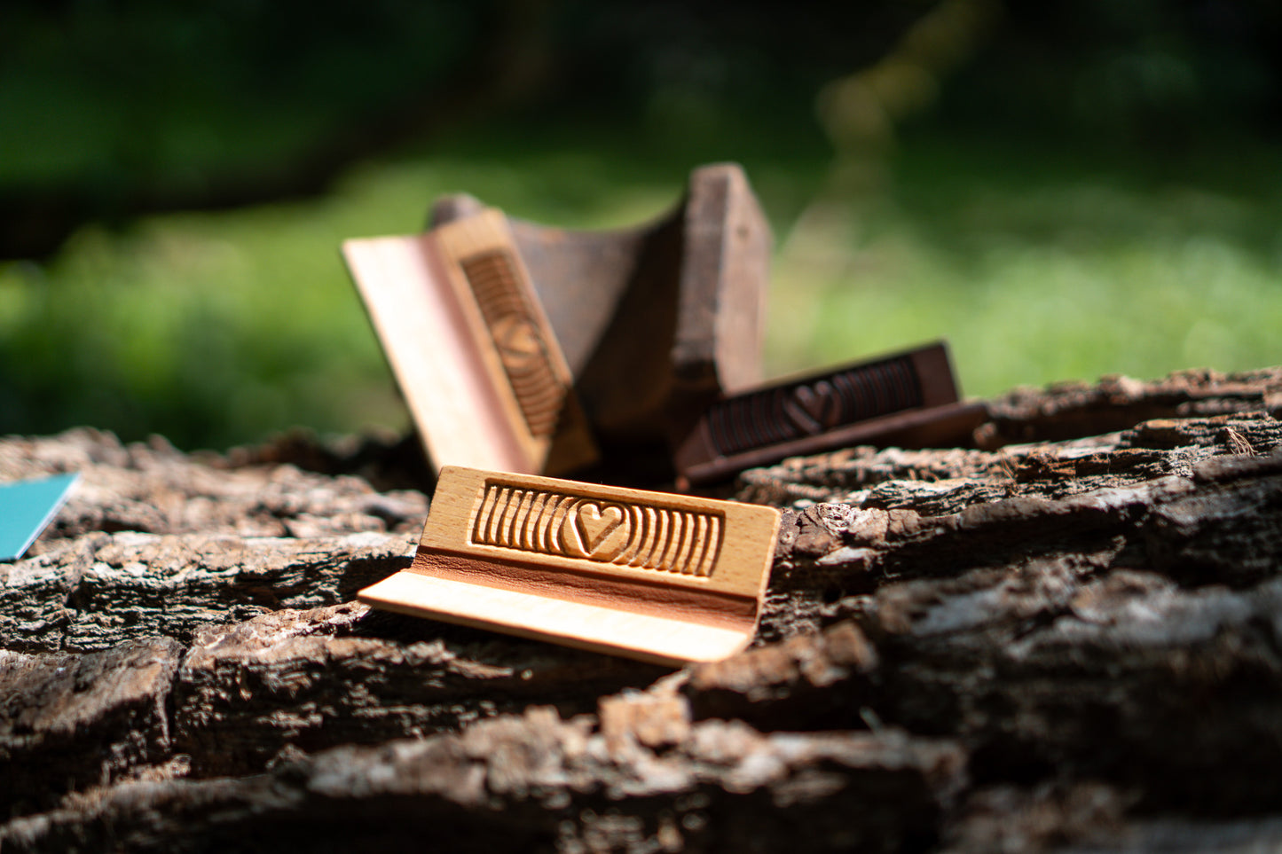 Herz Holz Grinder - RollMate mit ❤ - Buche Detail