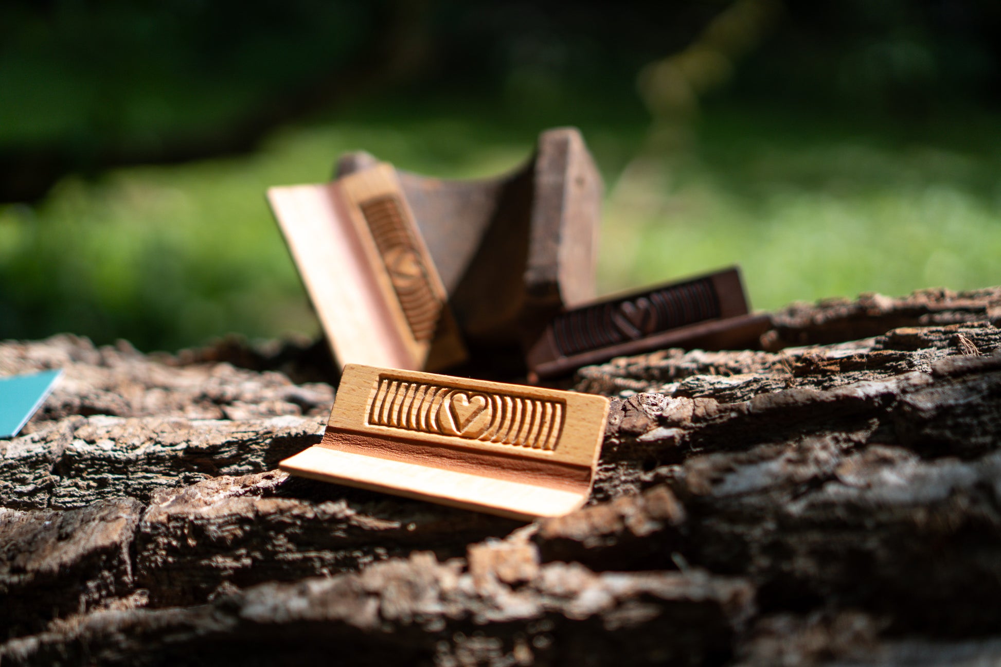 Herz Holz Grinder - RollMate mit ❤ - Buche Detail